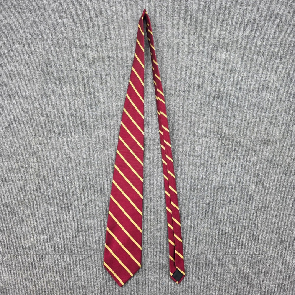 Brooks Brothers Makers Silk Tie Burgundy Gold Striped Rep Made in USA Classic
